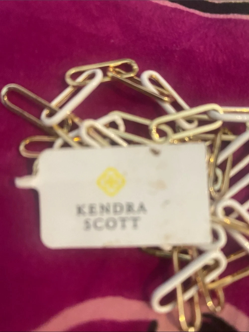 Kendra Scott Gold and White Link Necklace